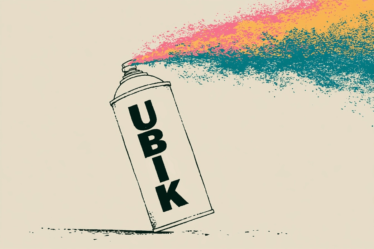 Ubik streaming SQL engine spray can logo
